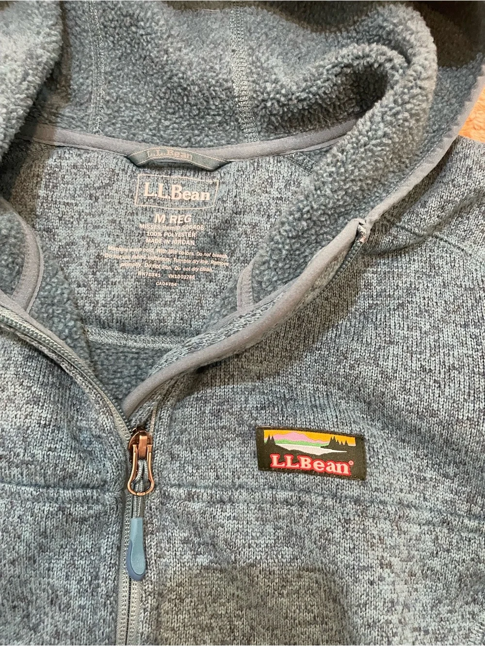 L.L. Bean Kids' Teal Hooded Zip Fleece Jacket